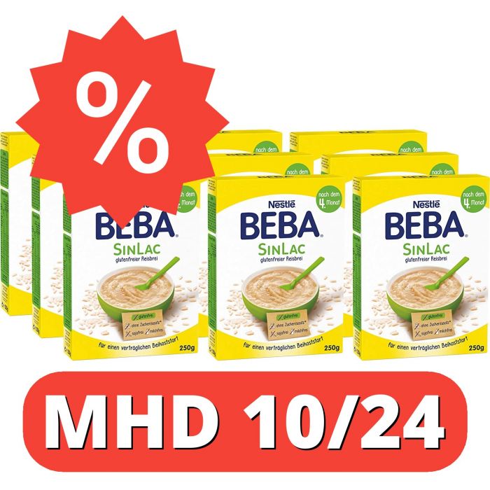 NESTLÉ BEBA SinLac glutenfreier Reisbrei (9 x 250g) [MHD 10/24]