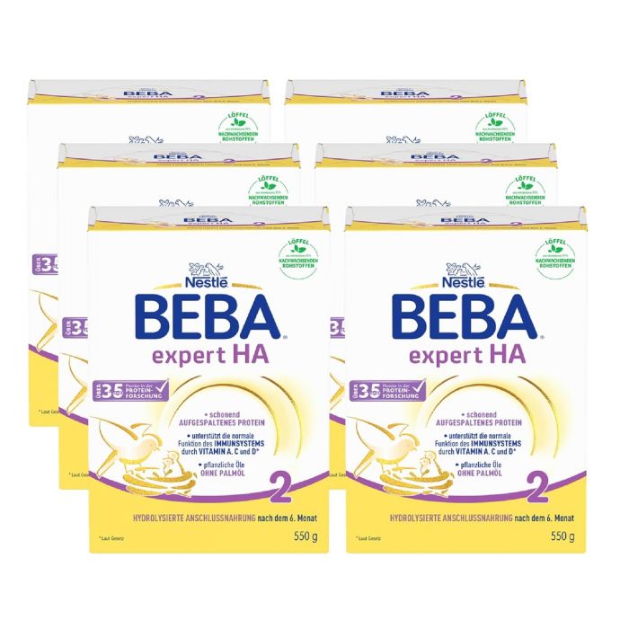 Nestlé BEBA EXPERT HA 2 Hydrolisierte Folgenahrung  (6 Stück (6 x 550g))