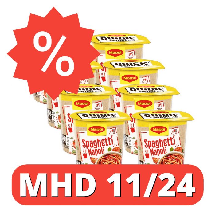 MAGGI QUICK SNACK Pasta Spaghetti Napoli (8 x 57g) [MHD 11/24]