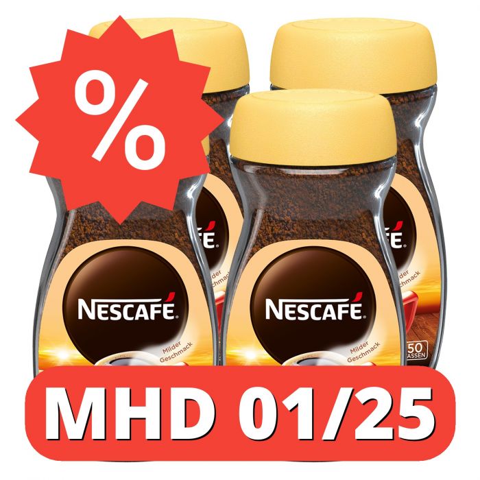 NESCAFÉ Classic Mild, löslicher Bohnenkaffee (4er Pack (4 x 100g)) [MHD 01/25]