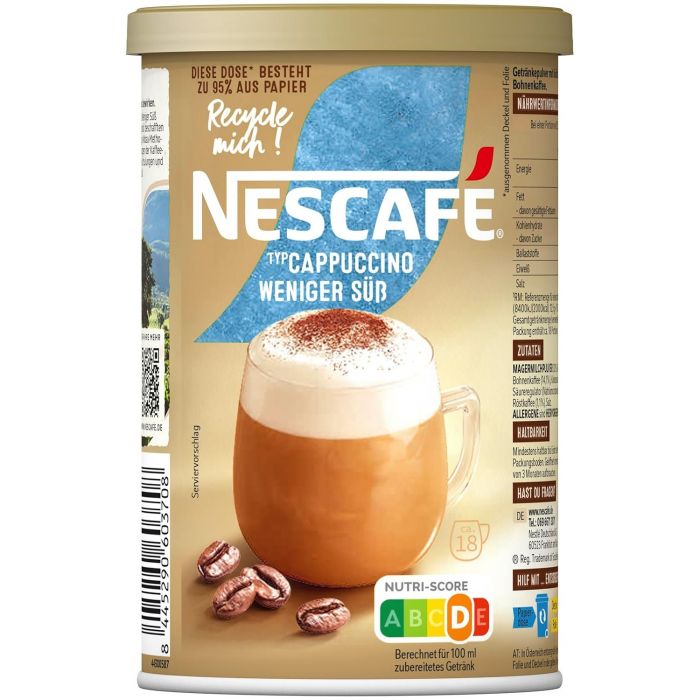 NESCAFÉ Gold Typ Cappuccino Weniger Süß, Getränkepulver mit löslichem Bohnenkaffee (1er Pack (1 x 220g))