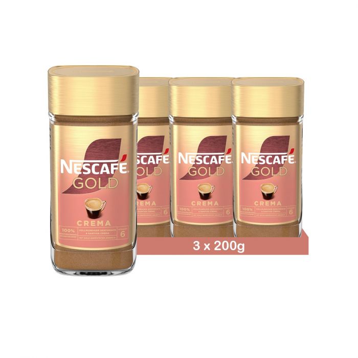 NESCAFÉ Gold Crema löslicher Bohnenkaffee, mit samitger Crema (3 x 200g)