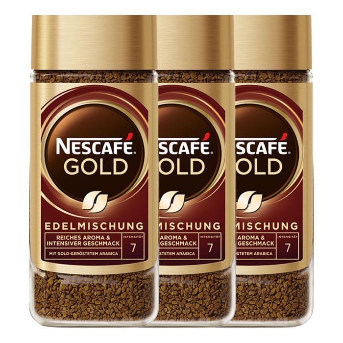 NESCAFÉ Gold Edelmischung, löslicher Bohnenkaffee (3 x 200g)