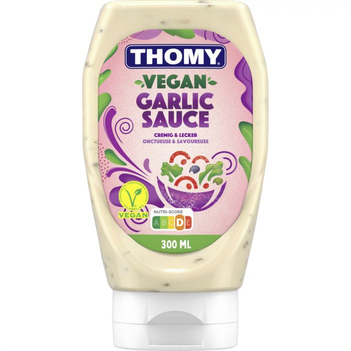 THOMY Vegane Knoblauch Sauce | leckere Grill- und Burgersauce | perfekt zum Dippen und würzen