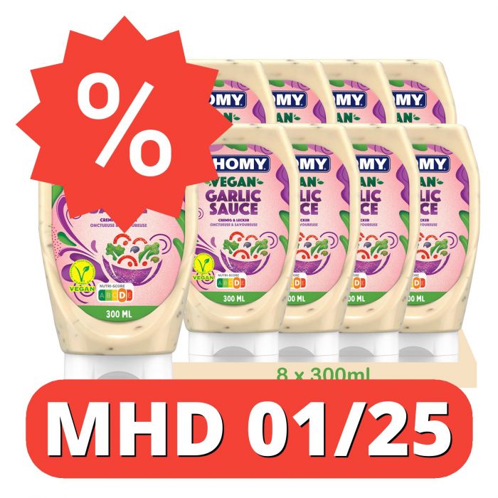 THOMY Vegane Knoblauch Sauce | leckere Grill- und Burgersauce | perfekt zum Dippen und würzen (8er Pack (8 x 300ml)) [MHD 01/25]