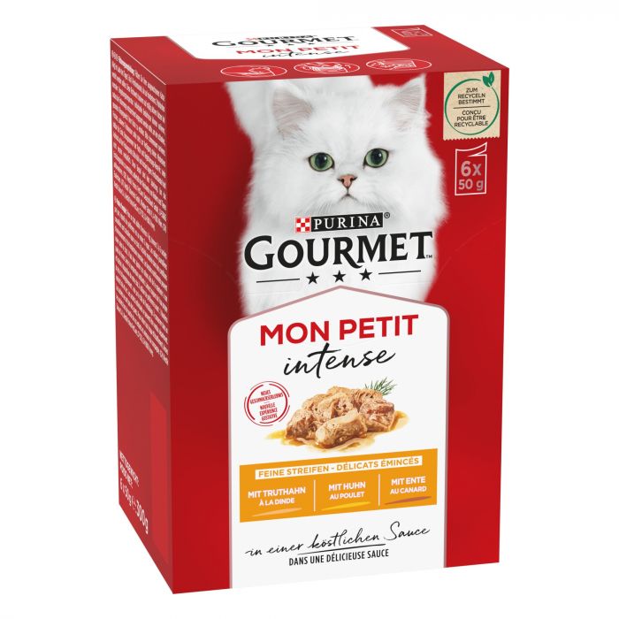 GOURMET Mon Petit Katzenfutter nass, Geflügel-Variationen 6er Pack à 50g Dose (1er Pack (6 x 50g))