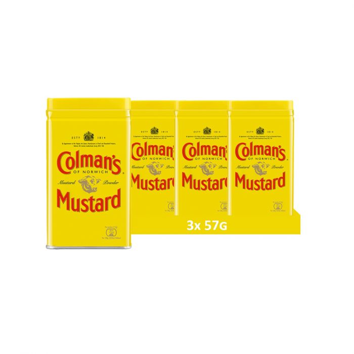 Colman's Original Senfpulver, English Mustard veganes Senfmehl ohne künstliche Zusätze  (3 Stück (3 x 57g))