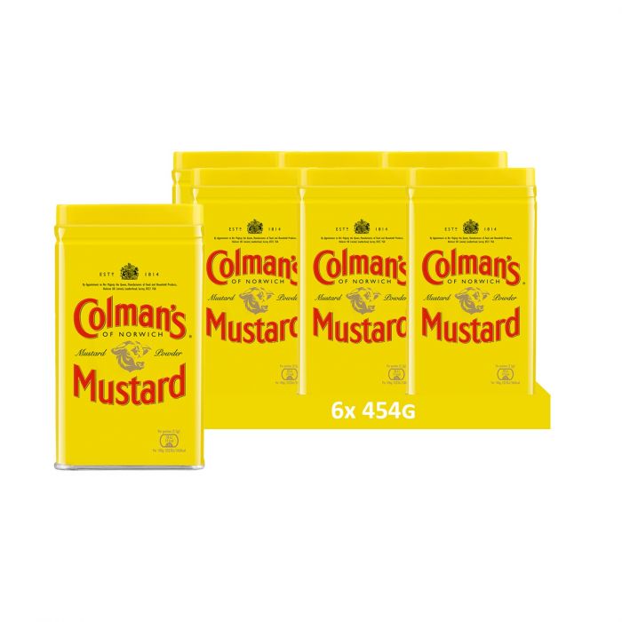 Colman's Original Senfpulver, English Mustard veganes Senfmehl ohne künstliche Zusätze  (6 Stück (6 x 454g))