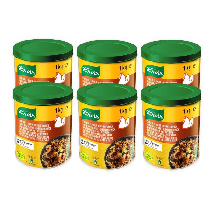 KNORR HALAL Bouillon Huhn, Klare Hühnerbrühe Halal (6 x 1kg)